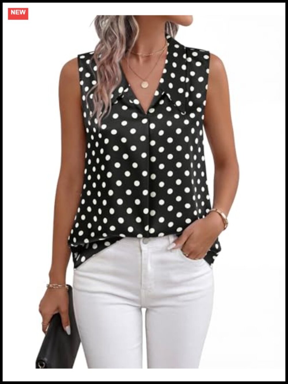Youtalia Womens Sleeveless Chiffon Tank Top V-Neck Casual Loose Fit Blouse